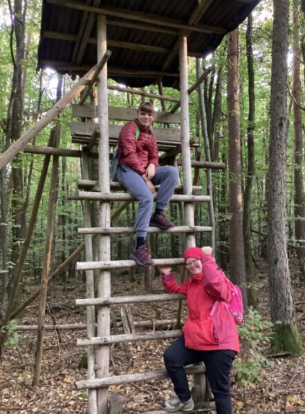 Auf einen Jägerstand klettern hat Spaß gemacht.